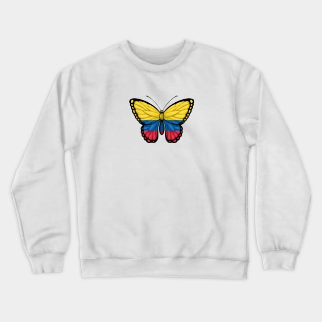 Colombian Flag Butterfly Crewneck Sweatshirt by jeffbartels